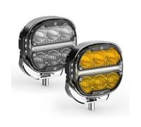 NYSFIFHSKFH Phare Avant Barre Lumineuse Travail Pour Voiture Feu Conduite 12 V 24 Projecteur DRL Ambre Camion Bateau Tracteur Tout-terrain 4x4 SUV ATV Projecteur principal(A with Wire)