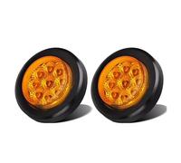 NYSGMVBDOFH Feu arrière remorque 2 pièces pouces rond camion remorque LED feu de position latéral pour véhicules bateau RV camions 9 avec réflecteurs Seale étanche Feux de recul(Amber)