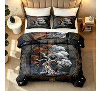 NYSMGS Couette 240x260 Imprimée Réversible Arbre De Vie Duvet 2 Personnes