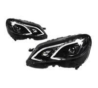 NYSQOFMB Covers Phares Feux De Voiture Pour BENZ W212 LED 2010 - 2016, Phares E200 E300 DRL, Clignotants, Route, Œil D'ange, Accessoires Automobiles Couverture phare avant(2010-2012)