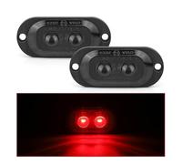 NYSQOFMB feu stop Clignotant Latéral LED Camion Lentille Noire 12/24V Blanc Rouge Jaune Feu Gabarit D'avertissement Calandre Avant Voiture Étanche Pour E8(2pcs Red Light)