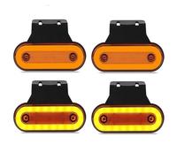 NYSQOFMB feu stop Feu Arrière Réflecteur Universel Pour Remorque 12/24V LED Indicateur De Freinage Feu Gabarit Latéral Jaune Clignotants Pare-chocs(4pcs Red Light)