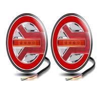 NYSQOFMB feu stop Feux Arrière LED Pour Remorque 12 V 24 Feu Hamburger Modifié Clignotants De Freinage 55 Pouces Rond Pour Camion(2pcs Brake Taillight)