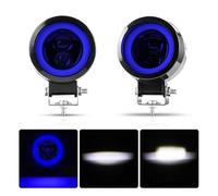 NYSQOFMB feu stop Projecteur travail rond à LED auxiliaire 76 cm Halo Angel Eye 12/24V camion VTT SUV moto tout-terrain feux route croisement lampe blanche(2pcs Blue Ring Lamp)