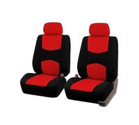 NYSQOFMB Housses De Siège Voiture Universelles pour Logan en Fiber Polyester Ensemble Gris Complet Adaptées À La Plupart des Voitures Camions SUV Et Vans Housse Siege Voiture(2pcs-Front Red)