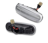 NYSQOFMB Indicateurs Latéraux 2x Pour Fiat Pour Panda Pour Van MK2 MK3 Répéteur Dynamique LED Clignotant Indicateur Lumière Ambre Style De Voiture(Silver LENS)