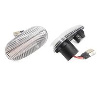 NYSQOFMB Indicateurs Latéraux Pour Alfa Pour Romeo 147 GT MiTo Fiat Bravo LED Dynamique Ambre Côté Marqueur Clignotant Lumière Voiture Style Indicateur Lampe(Silver LENS)