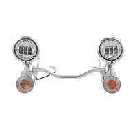 NYSQOFMB Moto À LED Phares Avant Barre Feux Brouillard Et Clignotants Pour Motos Pour Touring Pour Road King Pour Electra Glide 1994-2013(Chrome)