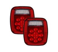 NYSQOFMB rétroviseur Feu arrière à 39 LED rouge et blanc double couleur feu de freinage de recul clignotant pour Jeep pour Wrangler YJ TJ CJ(Red Shell)