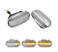 NYSQOFMB rétroviseur Pour Mitsubishi Pour Pajero Pour Lancer Pour Mirage Feu position latéral LED lentille claire fumée Feux clignotant latéraux ambrés(Clear Dynamic Amber)