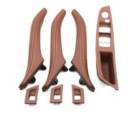 NYSQOFMB Voiture intérieures d'accoudoir Pour BMW Pour Série 5 F10 520 523 Ensemble Poignées Porte Passager D'accoudoir Côté Conducteur Poignée intérieure(RHD Brown 7pcs set)