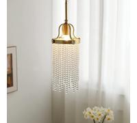 NYTGHYT Lustre en Verre idyllique E14, 1 Ampoule, Suspension en Laiton, Lampe de Plafond Moderne d'intérieur avec Carillon éolien, Lustre