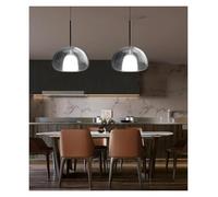 NYTGHYT Lustre Semi-Circulaire en Verre de cendrier de Mode créative Nordique Chambre Salon Salle à Manger lumière Suspendue décorative à LED, lumière Suspendue Moderne(20cm)