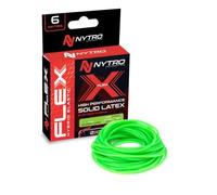 NYTRO Flex Hybrid Élastique | Taille 16-18 2,4 mm 6 m | Vert vif | S'étire comme un élastique creux | Fin et lisse comme un élastique solide | Durable | Parfait pour les kits d'extraction |
