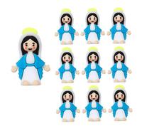 Nyutcwe 10pcs Vierge Statue, Figures Little Mary, Cadeaux catholiques Religieux pour Dimanche, Oeufs de Pâques, Baptême Bénid Mother Statues