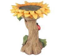 Nyutcwe Bol de Bain d'oiseaux, décoration de Jardin en résine Fountaine d'eau mangeoire 'Oiseau Tournesol, Arts et Artisanat du Tournesol pour Le décor Jardin extérieur Bol Bain