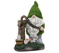Nyutcwe GNOME Solaire, GNOME de Jardin en résine affluée, Gnomes de Jardin légers, des lumières solaires extérieures résistantes aux intempéries pour extérieur, Cadeaux, Eau pompage