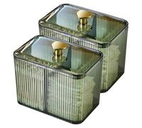 Nyutcwe Support de QTIP 2PCS, récipients de Salle Bain en Plastique Transparent à 3 Sections pour Coton-Coton/écouvillon/balles, Support à Usage Multi-Usure pour la Maison, Bureau, boutiques