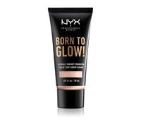 NYX Professional Makeup Fond de Teint Éclat Born to Glow, Fini Éclatant, Couvrance Moyenne Modulable, Formule Vegan, Teinte : Soft Beige