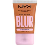 NYX Professional Makeup Fond de Teint Effet Flouté Bare With Me Blur, Couvrance Moyenne, Fini Mat Naturel, Niacinamide, Matcha & Glycérine, Hydratation Jusqu'A 12H, Teinte : Medium Dark (12)