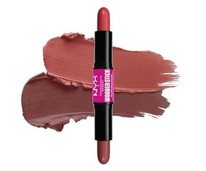 NYX Professional Makeup Blush Crémeux, À l'Acide Hyaluronique Hydratant, Texture Modulable, Formule Vegan, Wonder Stick, Teinte : Coral + Deep Peach (03)