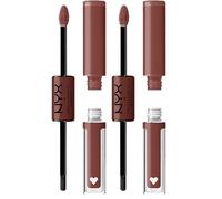 NYX Professional Makeup Brillant à Lèvres Shine Loud, Intensément Pigmenté, Double Embout Rouge à Lèvres et Gloss, Brillance Longue Tenue, Sans Transfert, Teinte : Boundary Pusher (06) (Lot de 2)