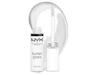 NYX Professional Makeup Butter Gloss Repulpant Non Collant Teinte Clear | Texture douce crémeuse, Effet lèvres pulpeuses, Seul ou sur rouge à lèvres, Couverture légère à moyenne