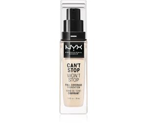 NYX Professional Makeup Can't Stop Won't Stop Full Coverage Foundation fond de teint haute couvrance teinte 01 Pale 30 ml