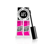 NYX Professional Makeup Colle Fixatrice à Sourcils Teintée, Tenue 16H, Formule Vegan, Fini Naturel, Applicateur Goupillon, The Brow Glue, Lot de 2, Teinte : Transparent (01)