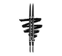 NYX Professional Makeup Crayon à Sourcils Micro Brow Pencil, Crayon Ultra-Fin Double-Embout avec Mine Rétractable et Goupillon, Lot de 2, Teinte : Black (08)