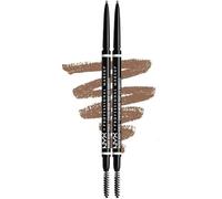 NYX Professional Makeup Crayon à Sourcils Micro Brow Pencil, Crayon Ultra-Fin Double-Embout avec Mine Rétractable et Goupillon, Lot de 2, Teinte : Taupe (01)