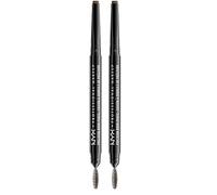 NYX Professional Makeup Crayon à Sourcils Precision Brow, Double-Embout avec Crayon Plat et Goupillon, Teinte : Ash Brown (04) (Lot de 2)