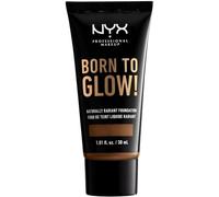 NYX Professional Makeup Fond de Teint Éclat Born to Glow, Fini Éclatant, Couvrance Moyenne Modulable, Formule Vegan, Teinte : Mocha