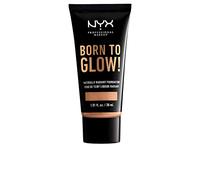 NYX Professional Makeup Fond de Teint Éclat Born to Glow, Fini Éclatant, Couvrance Moyenne Modulable, Formule Vegan, Teinte : Medium Olive