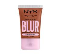 NYX Professional Makeup Fond de Teint Effet Flouté Bare With Me Blur, Couvrance Moyenne, Fini Mat Naturel, Niacinamide, Matcha & Glycérine, Hydratation Jusqu'A 12H, Teinte : Warm Caramel (16)