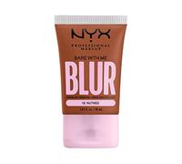NYX Professional Makeup Fond de Teint Effet Flouté Bare With Me Blur, Couvrance Moyenne, Fini Mat Naturel, Niacinamide, Matcha & Glycérine, Hydratation Jusqu'A 12H, Teinte : Nutmeg (18)