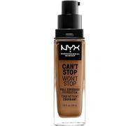 NYX Professional Makeup Fond de Teint Liquide Couvrant Tenue 24h Can't Stop Won't Stop Liquid Foundation, Waterproof, Fini Mat, Formule Vegan, Teinte : Nutmeg (16.5)
