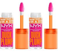 NYX Professional Makeup Laque à Lèvres Repulpante, Couleur Intense, Hautement Pigmentée, Fini Ultra-Brillant, À l'Huile de Gingembre, Vegan, Duck Plump, Teinte : Bubblegum Bae (Lot de 2)
