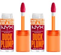 NYX Professional Makeup Laque à Lèvres Repulpante, Couleur Intense, Hautement Pigmentée, Fini Ultra-Brillant, À l'Huile de Gingembre, Vegan, Duck Plump, Teinte : Hall Of Flame (Lot de 2)