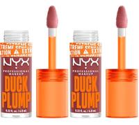 NYX Professional Makeup Laque à Lèvres Repulpante, Couleur Intense, Hautement Pigmentée, Fini Ultra-Brillant, À l'Huile de Gingembre, Vegan, Duck Plump, Teinte : Mauve Out My Way (Lot de 2)