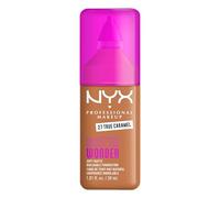 NYX Professional Makeup - Make 'Em Wonder - Fond de Teint - Tenue 24h - Pas d'effet plâtre - Acide Hyaluronique et extrait de Guarana - Formule Vegan - Teinte : True Caramel 27-30ml