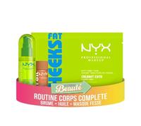 NYX Professional Makeup Routine Coconut Cutie Complète, Masque Fesses + Brume Corps & Cheveux + Huile Corps Glowy, Summer Booty Tropical, Fini Nacré Champagne + Parfum 24h