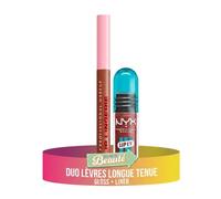 NYX Professional Makeup Routine Lèvres Stain Complète, Lip IV Gloss Hydra-Honey + Lip Lingerie Liner Naughty Nu, Effet Wet Look + Contour Précis, Tenue 12h Hydratation + Anti-Transfert