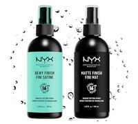 NYX Professional Makeup Spray Fixateur, Tenue Longue Durée, Fini Velouté, 60 mL & Spray Fixateur, Tenue Longue Durée, Fini Mat, 60 mL