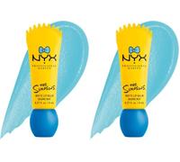 NYX Professional Makeup x The Simpsons, Baume à Lèvres Mat Smushy, Effet Floutant, Formule Vegan aux Céramides et Riz Mochi, Couleur Bleue Transparente, Parfum Gourmand, Teinte : Peekaboo Blue
