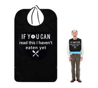 NyxSeat 1 bavoir noir à motif de couteau et de fourchette pour adultes, bavoir imperméable, lavable, adapté aux adultes et aux personnes âgées pour manger, Noir , taille unique