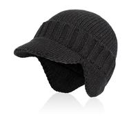 NyxSeat 1 bonnet cylindrique tricoté noir, bonnet de protection auditive chaud pour l'hiver, bonnet épais et confortable pour homme, accessoire pour les sports de plein air, Noir , taille unique