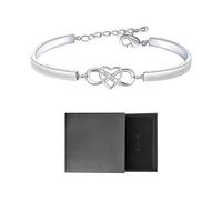 NyxSeat 1 bracelet en forme de cœur pour femme, 1 boîte de rangement, bracelet en argent pour femme, bracelet réglable, bijoux tendance et simples, convient aux femmes et aux filles