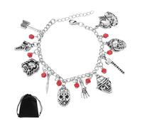 NyxSeat 1 bracelet masque et 1 pochette en velours noir, bracelet de personnage méchant, cadeau de bricolage pour femme, cadeau de film d'horreur, bracelet de masque, bracelet fantôme