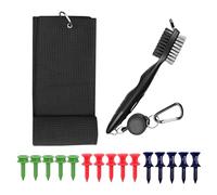 NyxSeat 1 brosse double face pour club de golf, 1 serviette de sport, 15 supports de golf, serviette de golf, accessoires de golf, kit de nettoyage de golf, coffret cadeau de golf, cadeau pour les